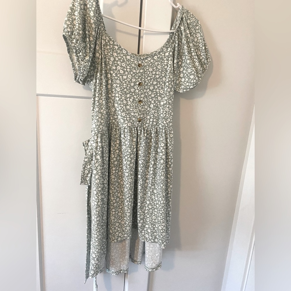 No boundaries sage green dress